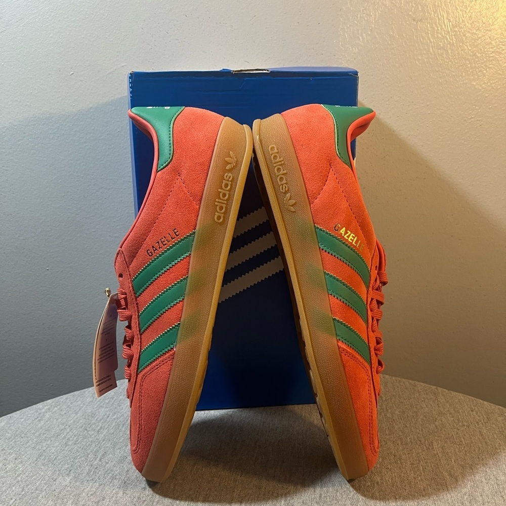 Adidas Originals Gazelle Indoor Sneakers Preloved Scarlet Green Men’s 9.5 JH5407 - Picture 8 of 11